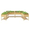 Kullavik 4 pcs Raised Garden Bed with LegsOutdoor Elevated Cedar Wood Planter Box with Storage Shelf for VegetablesFlowersHerbs in BalconyBackyardPatio