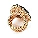 NYFASHION101 Women's Teardrop Stone Studs Fashion Stretch Ring, Green/Gold-Tone