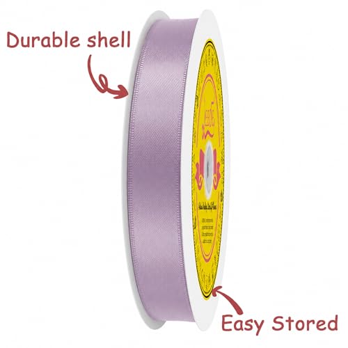 Image of Double Face Dusty Purple Satin Ribbon 7 /8 Inch X 100 Yards Polyester Ribbon for Gift Wrapping Very Suitable for Weddings Party Hair Bow Invitation Decorations and More