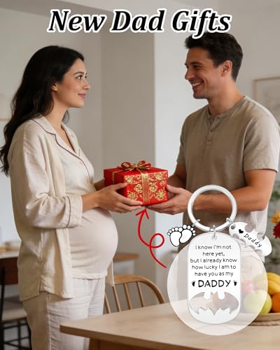 Image of Father Keychain, Batman Keychains for New Dad Step Dad Grandpa Son, Fathers Day Birthday Gift for Daddy from Daughter