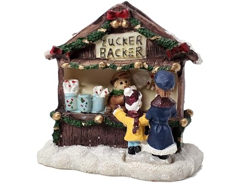 Weihnachtliche Miniatur-Figuren Winterwelt-Szene aus Poly –...
