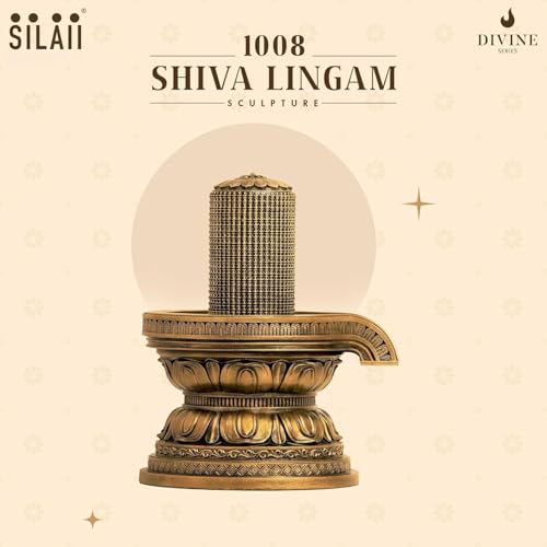 Image of SILAIII 1008 Shiva Lingam Idol 6 Inch | Siva Lingam for Pooja | Shivling Sculpture for Home Temple & Spiritual Gift, Antique Bronze