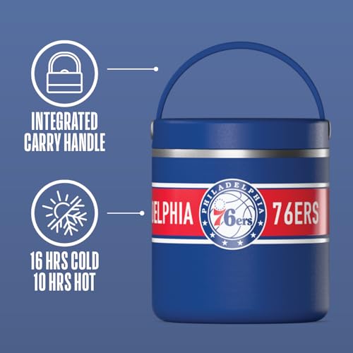 Image of Hydrapeak x NBA Officially Licensed Philadelphia 76ers 25oz Stainless Steel Vacuum Insulated Thermos Food Jar with Handle, Wide Mouth Leak-Proof Soup Thermos for Adults, 10 Hours Hot and 16 Hours Cold