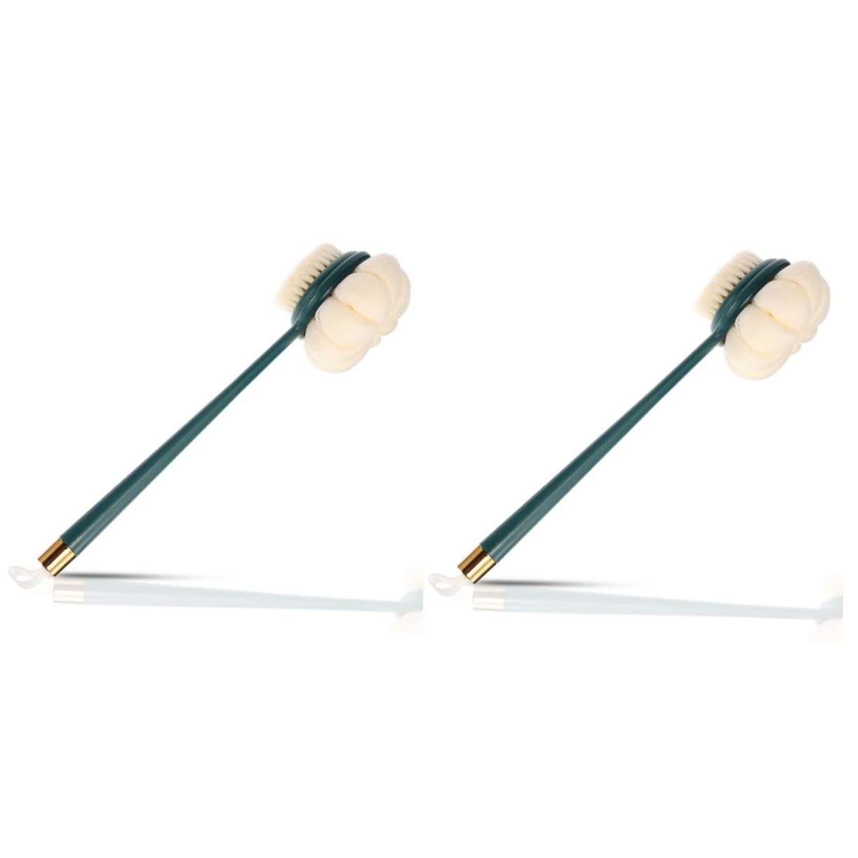 LALAFINA 2 Pz Spazzola da Bagno a Manico Lungo Spazzola Corpo con Setole e Luffa Fare La Luffa su Un Rete da Bagno Scrubber Spazzole da Bagno Maglia PE Fiore da Bagno