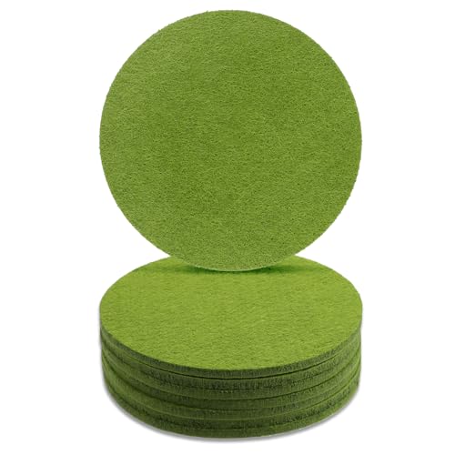 Bewudy Lot de 12 dessous de verre ronds en feutre et liège, résistants à la chaleur, réutilisables, pour décoration d'intérieur, bar et cadeau de pendaison de crémaillère (vert)
