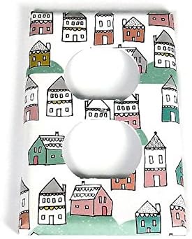 Nursery Outlet Light Switch Plate in Tiny Town (287O)