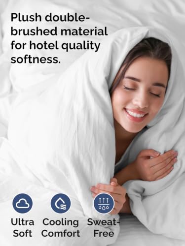 Image of Duvet Cover Full Size - Extra Soft 3 Piece with Zipper Closure - White