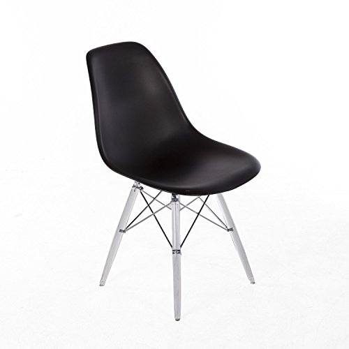 Stilnovo The Mid-Century Eiffel Dining Chair, Clear Leg/Black Top #TOP2