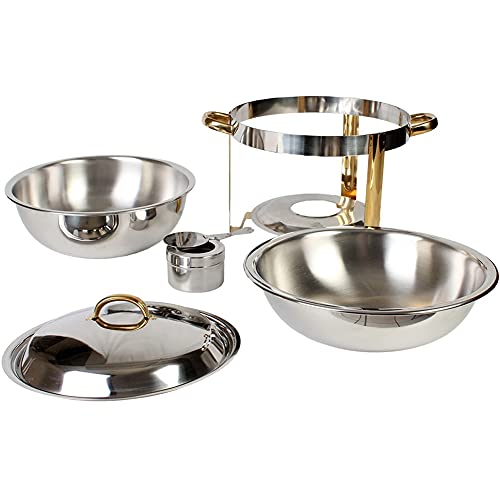 201 Edelstahl Chafing Dish Buffetwärmer-Set, 3.5L Runde Chafer Dish Gold Speisenerwärmung Container Mit Deckel Und… – Bild 7