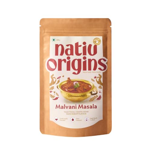 Image of NativOrigins Malvani Masala Powder | Slow-Roasted & Traditionally Pounded | 22 Whole Spices | For Malvani Fish Curry, Chicken & Coastal Dishes | No Additives | 100g