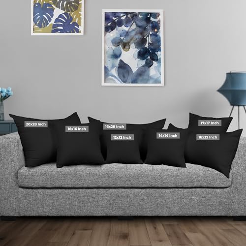 image for Utopia Bedding Throw Pillows Insert (Pack of 2, Black) - 16 x 16 Inche