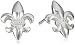 Sterling Silver Fleur De Lis Ball Stud Ball Earrings
