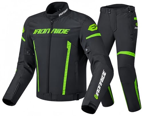 Motorrad-Herren-Motorradanzug, Ce-Zertifizierung, wasserdichte Motorradjacke Mit Abnehmbarer Rüstung, Sommerjacke, Atmungsaktive Und wasserdichte Motorradhose B,L