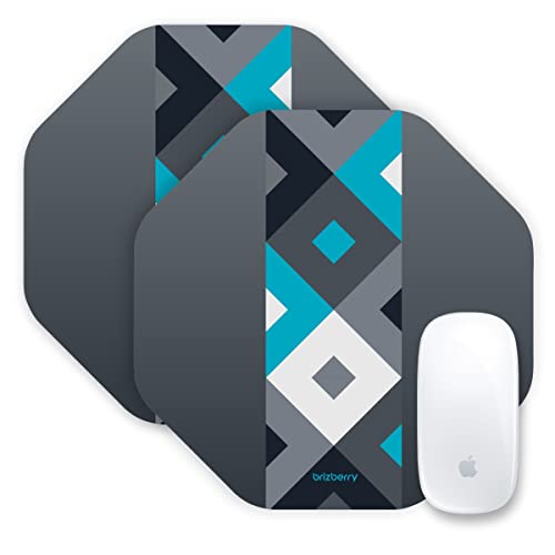 Image of Brizberry Pro-X2 Mouse Pad, Optimised for Speed and Precision, Premium Anti Skid Rubber Base, for Office Desktop Laptop PC Mac, 240 x 240 x 3mm (205O - Pack of 2)