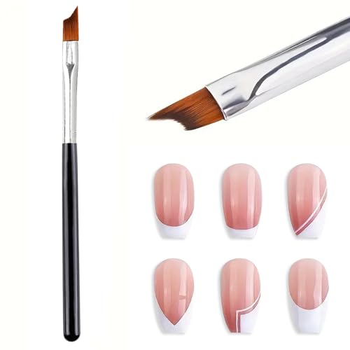 Honey Joy French Tip Nail Brush Precision Oblique Brush for Perfect Smile Line Professional Salon Quality Nail Art Tool
