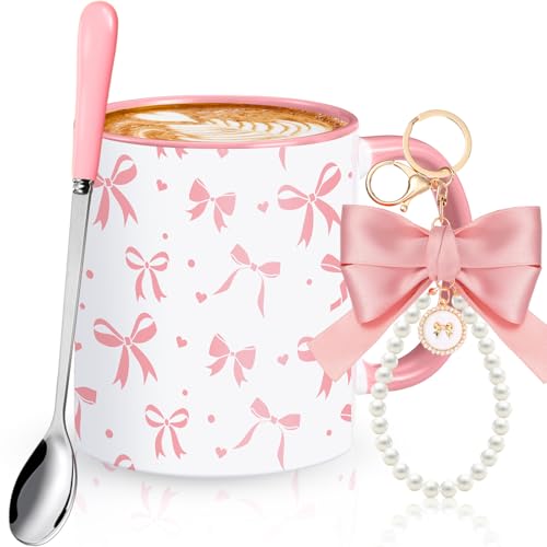 Sliner Pink Bow Coffee Mug Coquette Cup Mothers...