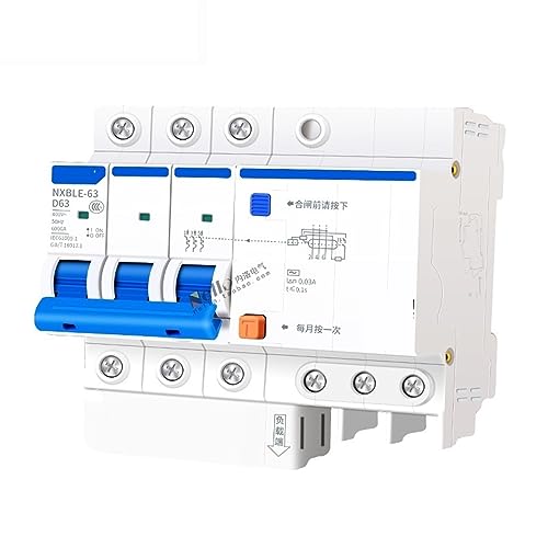 Disjoncteur différentiel triphasé NXBLE-63 50A type D 30mA interrupteur automatique RCBO