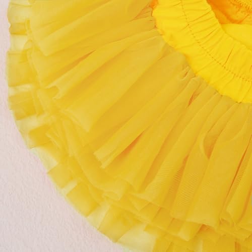 Image of 6M-3T Infant Baby Girl Tutu Skirt Toddler Girls Solid Color Tulle Skirts Birthday Outfits with Headband