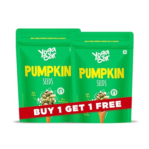 Yogabar Organic Pumpkin Seeds 1kg (500g, Pack of 2) - Buy 1 Get 1 Free - Rich in Omega-3 & Antioxidants - Supports Skin Health, Gut Health & Weight Management - Superfood for Healthy Eating