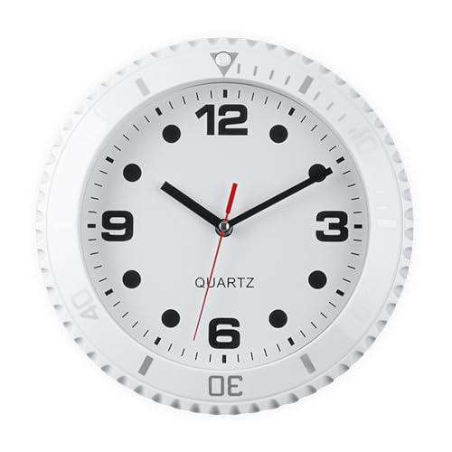 Reloj de pared silencioso analógico de 11 pulgadas blanco miniatura 1