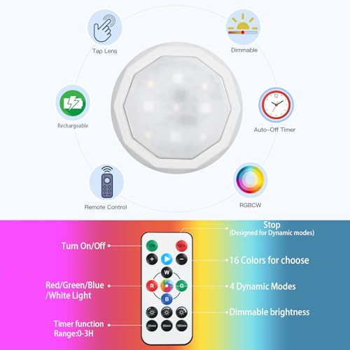 Image of FINCMY Boho Wall Decor Rechargeable Wall Sconce, 18 RGB Colors Dimmable Wireless Wall Lights Battery Operated Wall Sconce for Bedroom Living Room Hallway, Natural Hemp Rope Boho Decor