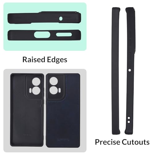 Image of SPRIG Compatible with Moto Edge 50 Fusion Premium PrimeMatte (Matte Leather TPU) Back Cover Drop Tested Shock Proof Mobile Case for Men, Women, Boys and Girls with Camera Protection (Blue)