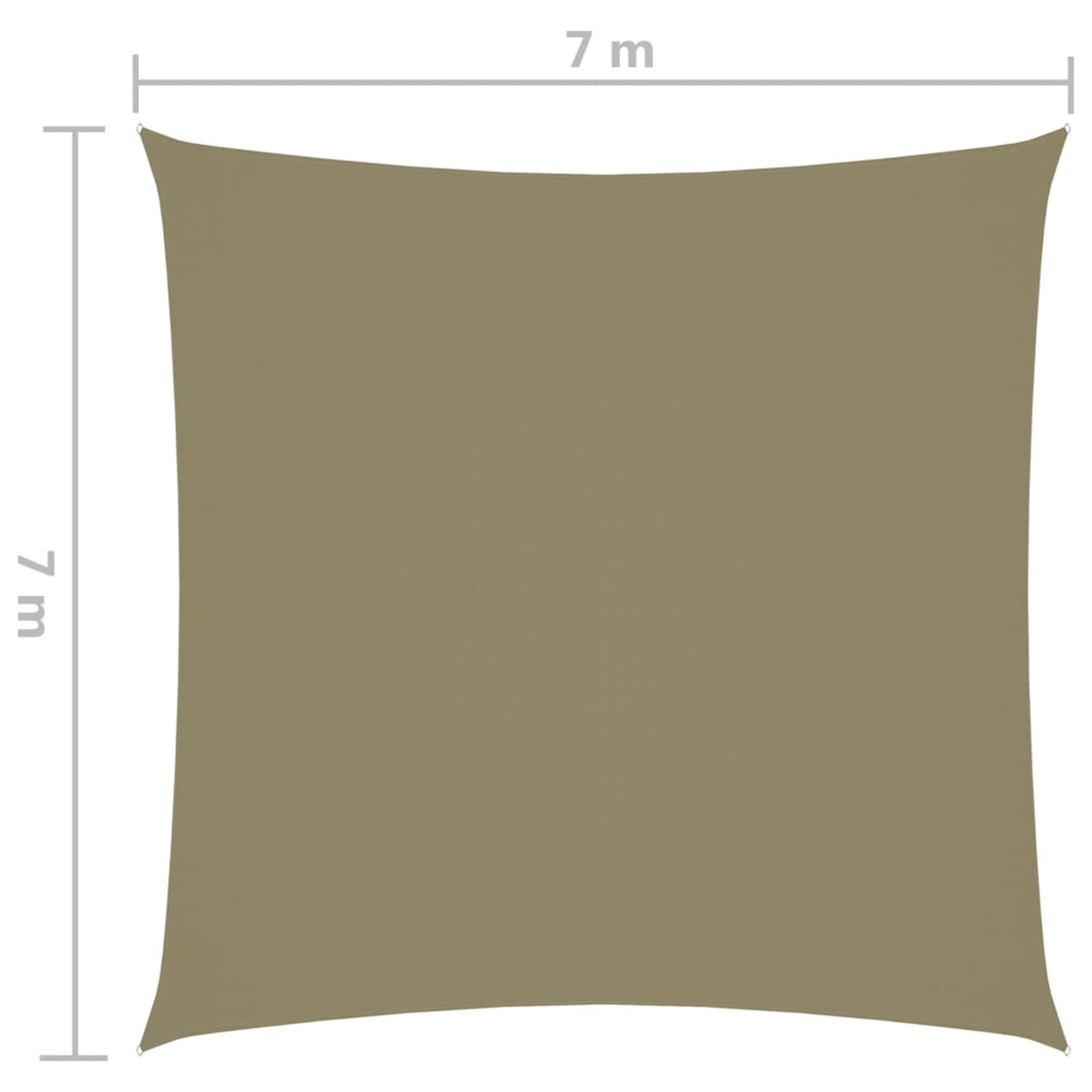 Parasole a Vela in Tela Oxford Quadrato 7x7 m Beige,Tenda a Vela Impermeabile Rettangolare Vela Ombreggiante Parasole Protezione Raggi U V per Esterno Giardino terrazza