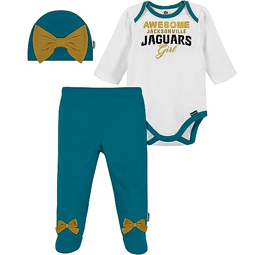 Gerber NFL Oakland Raiders Bodysuit Footed Pant And Cap, 6-9M, black/silver - image 1