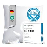 Homyrium Daunenkissen 80x80 Kopfkissen 80x80 Daunen Federkissen Dreikammer Kissen FÜLLUNG: außen 90% Daunen / 10% Federn; innen 100% Federn, 100% Baumwollbezug (1100g, 1er Pack)