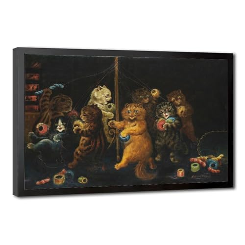 Toile Louis Wain The Maypole 20x30 cm de qualité supérieure pour bureau