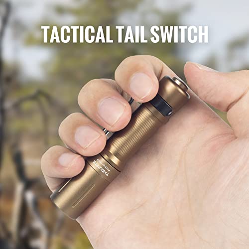 Thrunite Edc Flashlight Archer Mini, 405 Lumens Tail Switch Led Flashlight, Usb C Rechargeable Little Pocket Penlight For Camping, Outdoor, And Emergency - Desert Tan Cool White #TOP1