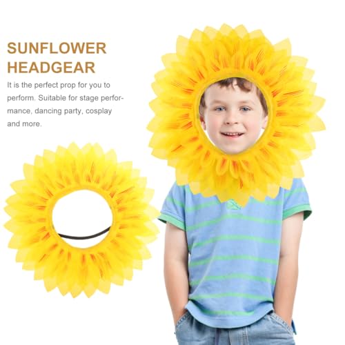 Vicasky Sunflower Head Cover for Kids Fun Sunflower Costume Accessory for Parties Festivals and Role Play Easy to Wear Perfect for Nursery and Outdoor Activities4