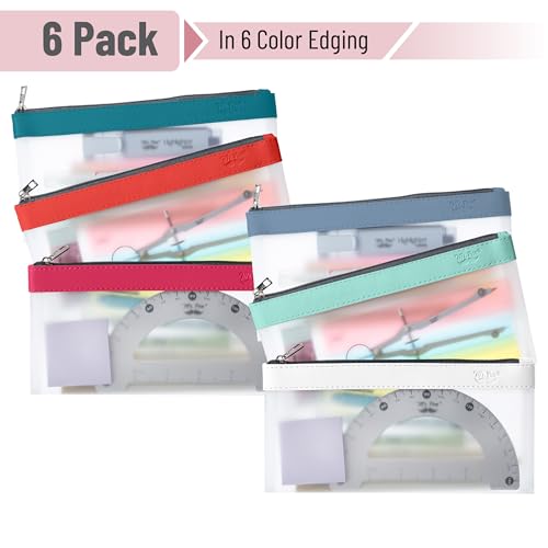 Image of Mr. Pen- Clear Pencil Pouch, 8.50 inchx4.25 inch, 6 Pack, Durable TPU Material | Medium Water-Resistant Pencil Bags with Smooth Zipper, Multipurpose Clear Pouch for Stationery, School, Office