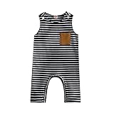 Infant Baby Girl Boy Summer Outfit Cute Sleeveless Sun Striped Printing One Piece Romper Bodysuit Ju