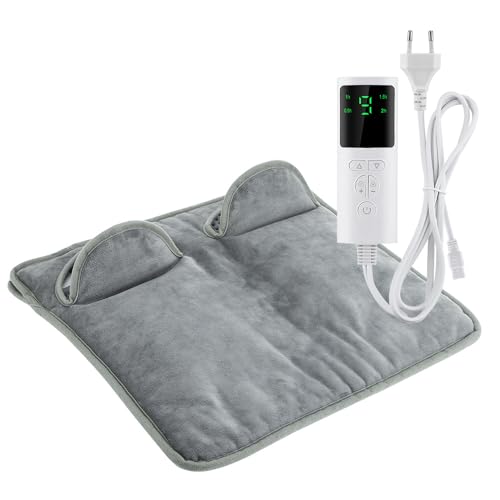 Aofesel Calentador de pies eléctrico, calentador de pies súper suave con 9 niveles de temperatura y 4 niveles de sincronización, calentador de pies eléctrico para mujeres y hombres, lavable a máquina