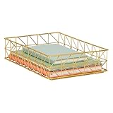 Mind Reader Document Organizer, Desktop Organizer, File Storage, Modern, Office, Metal, 9.5' L x 12.75' W x 3.25' H, Gold