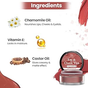 TNW-The Natural Wash Columbus Lip & Cheek Tint | With Chamomile Oil & Castor Oil | For lips, cheeks, & eyelids | For a natural makeup look 5 41MG7Z6IbsL. SL500 . SS300