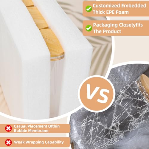 4 Barattoli Vetro con Coperchio, 1300ML Barattoli Vetro Ermetici, Ideali per la Conservazione di Prodotti Secchi. - immagine 6