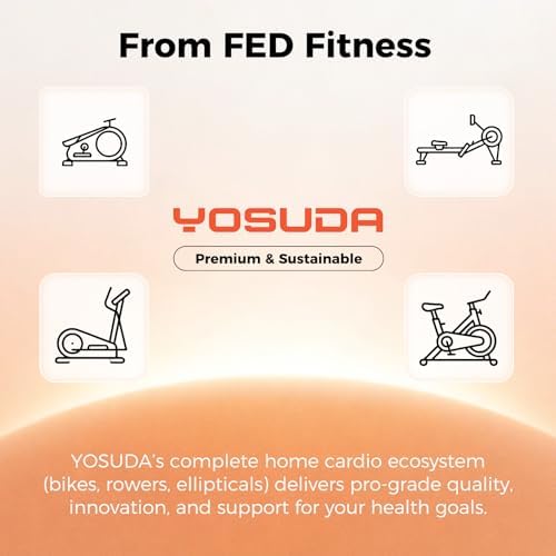 YOSUDA Exercise Bike, Brake Pad Stationary Bike for Home with Exclusive App, Magnetic Indoor Cycling Bike with 300 lb Weight Capacity, Low Noise, Tablet Holder and Fitness Courses for Weight Loss, Friction-Black 8