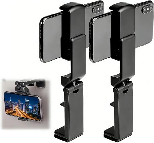 Brilovent Airplane Phone Holder 2 pcs Foldable Phone Stand for Travel Adjustable 360 Rotation for Watching and Gaming Compatible with 4.7-6.9 inch Devices