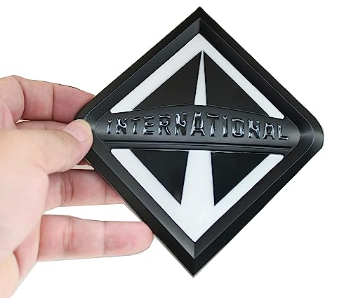 Image of 1x Grille International Emblem Truck Front Hood Badge Logo Replacement for International Truck All Series 3550901C2 (Black /White)