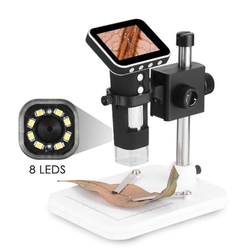 Digital 50X-1000X Magnification HD LCD Camera Microscope, 8 Adjustable LED Lights, Handheld USB with TF Card Support, Video & Photo Capture