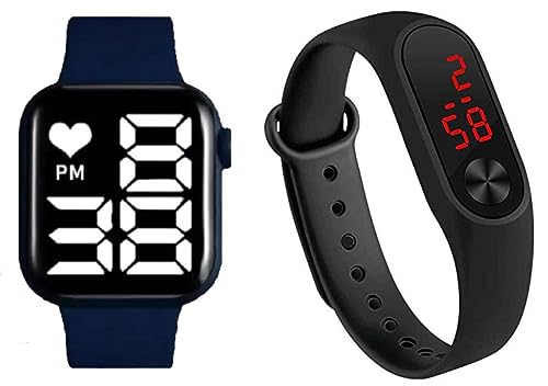 MVS Combo of Two Watches | Big Digit Dial | LED Digital Wrist Watches | for Boys & Girls | Detachable Soft Straps | (Blue) (B0CGXL7VLF) Amazon Price History, Amazon Price Tracker