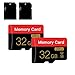 Produktbild 2 Stück Micro Karte 32GB mit Adapter Hochgeschwindigkeits speicherkarte für Tablet, Kamera, Drohne (Rot und Schwarz 32GB * 2)