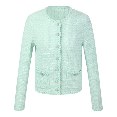 Image of GOELIA Women Wool Blend Lightweight Cardigan Sweaters 2026 Spring Business Casual Solid Long Sleeve Knitted Cardigan Top