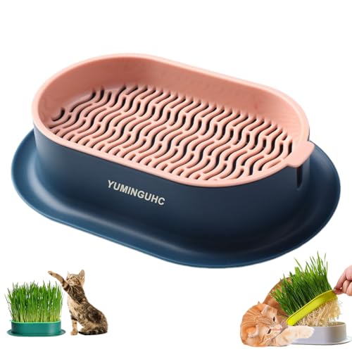 YUMINGUHC Cat Grass Planter for Indoor Cats (No Seeds Included) Hydroponic Pet Grass Seeds Growing Trays Soilless Wheatgrass Planting Pot