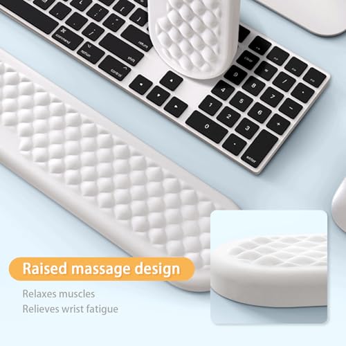 Poggiapolsi in memory foam, comodo supporto antiscivolo per digitare e alleviare il dolore, ideale per lavoro in ufficio e gioco