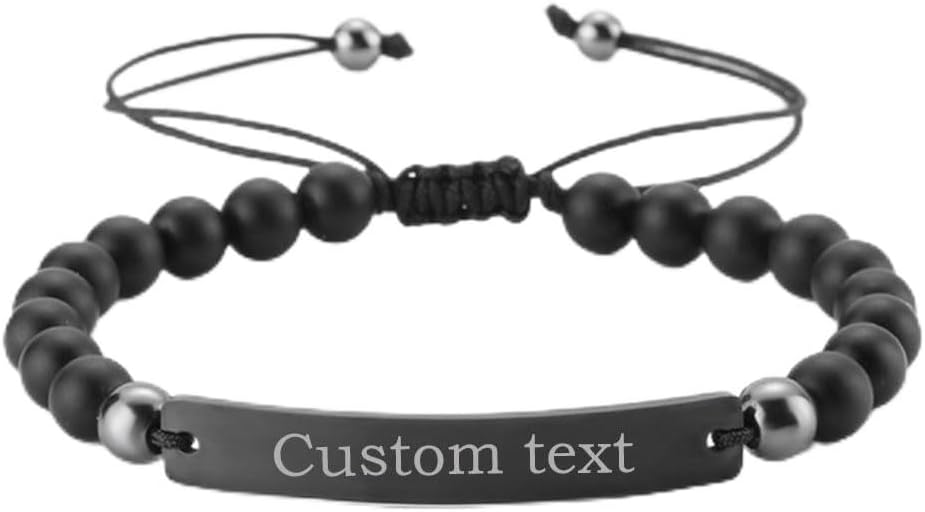 Custom Personalized Engraved Bracelet - Custom Name Bracelet Personalized Handmade Bracelet Suitable for Women, Men, Couples Personalized Gift for Father's Day, Birthday, Graduation