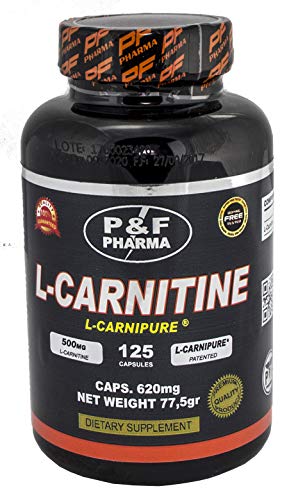 L-CARNITINA | P&F PHARMA - 125 caps - Quemagrasas, ayuda a bajar de peso de manera natural, favorece el uso de ácidos grasos como fuente de energía