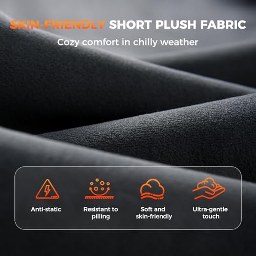 Image of FLORICH Car Seat Pad Cold Weather Driver Comfort Seat Cushion Plush Full Back and Seat Cushion for Driver or Passenger for Cars Trucks SUV Van, Black